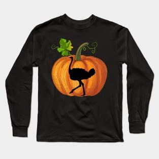 Ostrich in pumpkin Long Sleeve T-Shirt